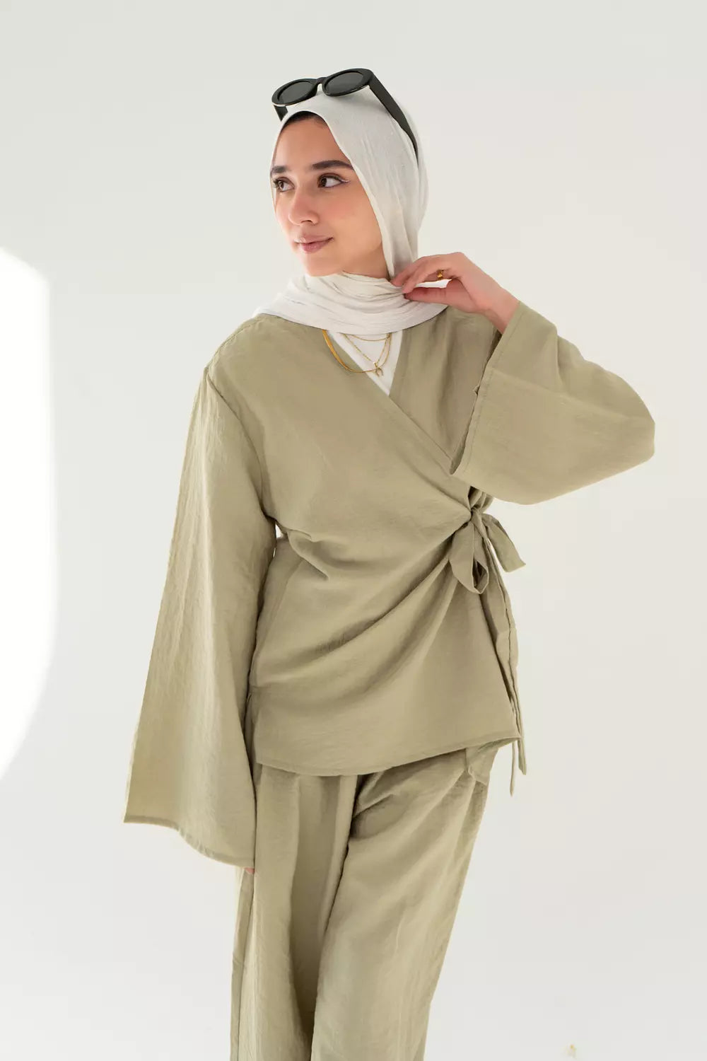 Layal Wrap Set In Olive
