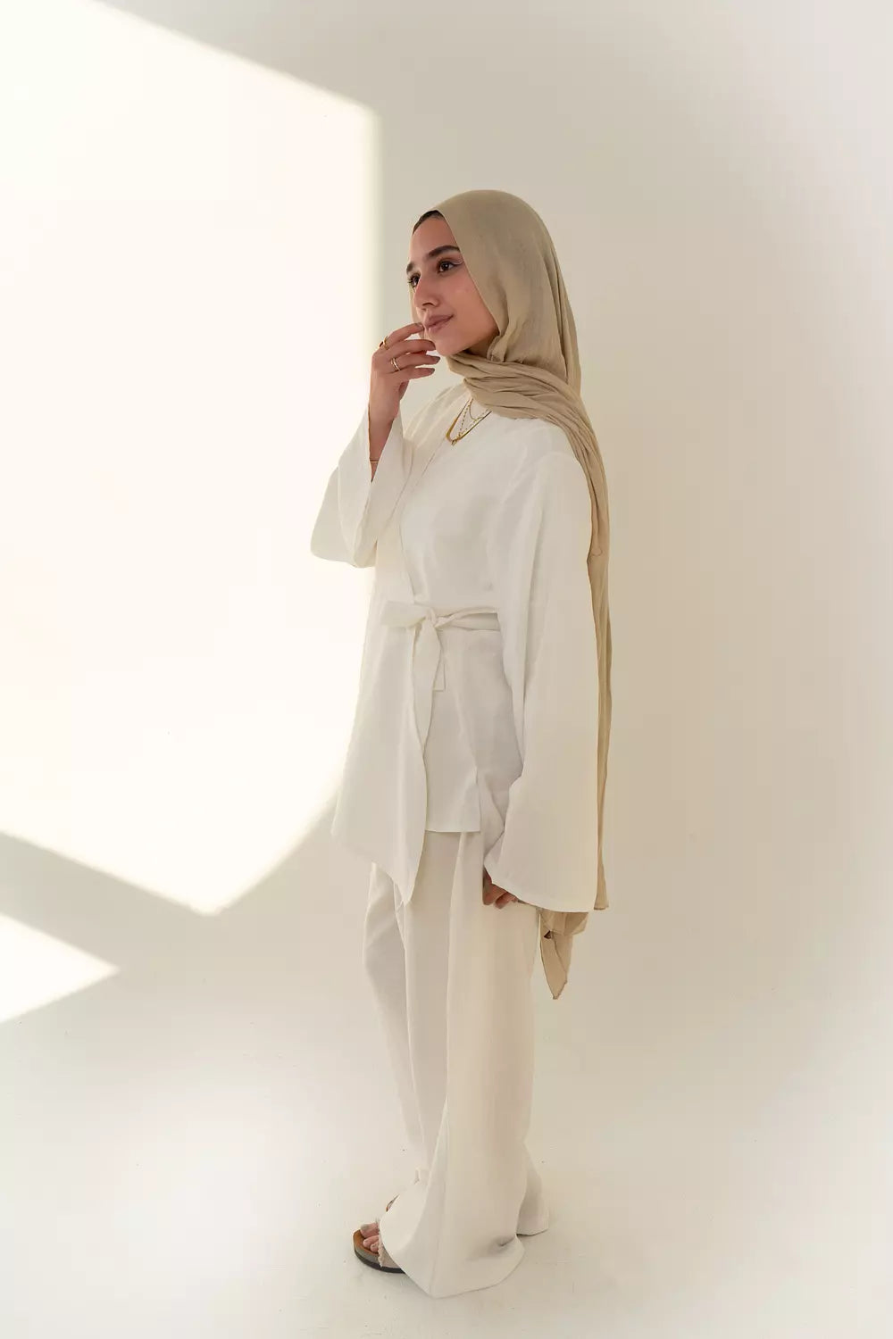 Layal Wrap Set In White