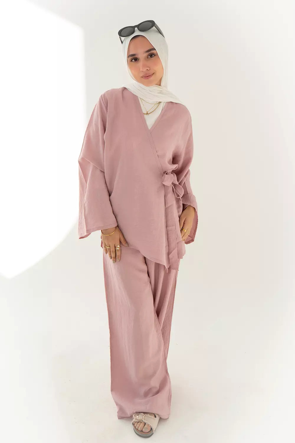 Layal Wrap Set In PInk