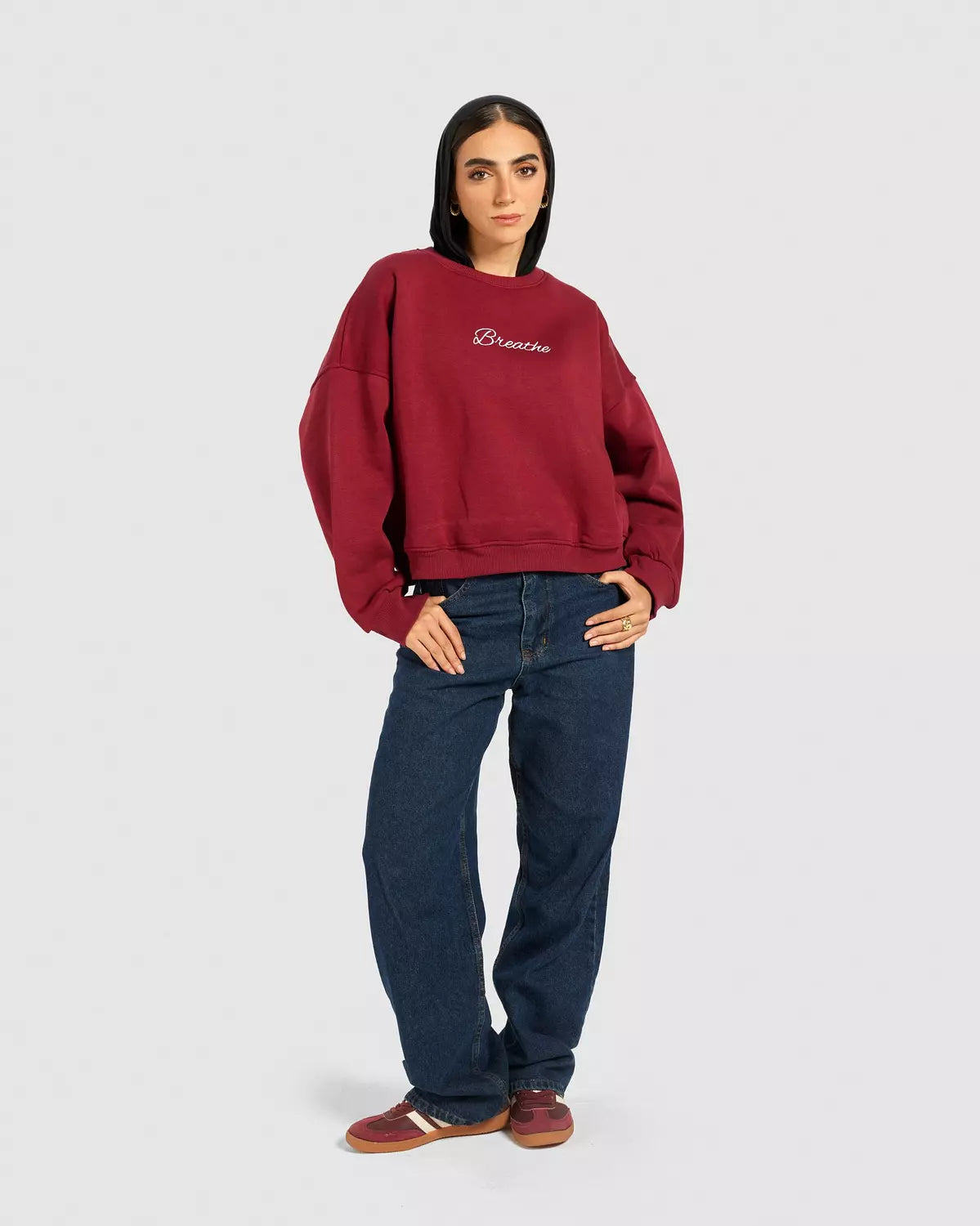 Cut it sweatshirt in Burgundy