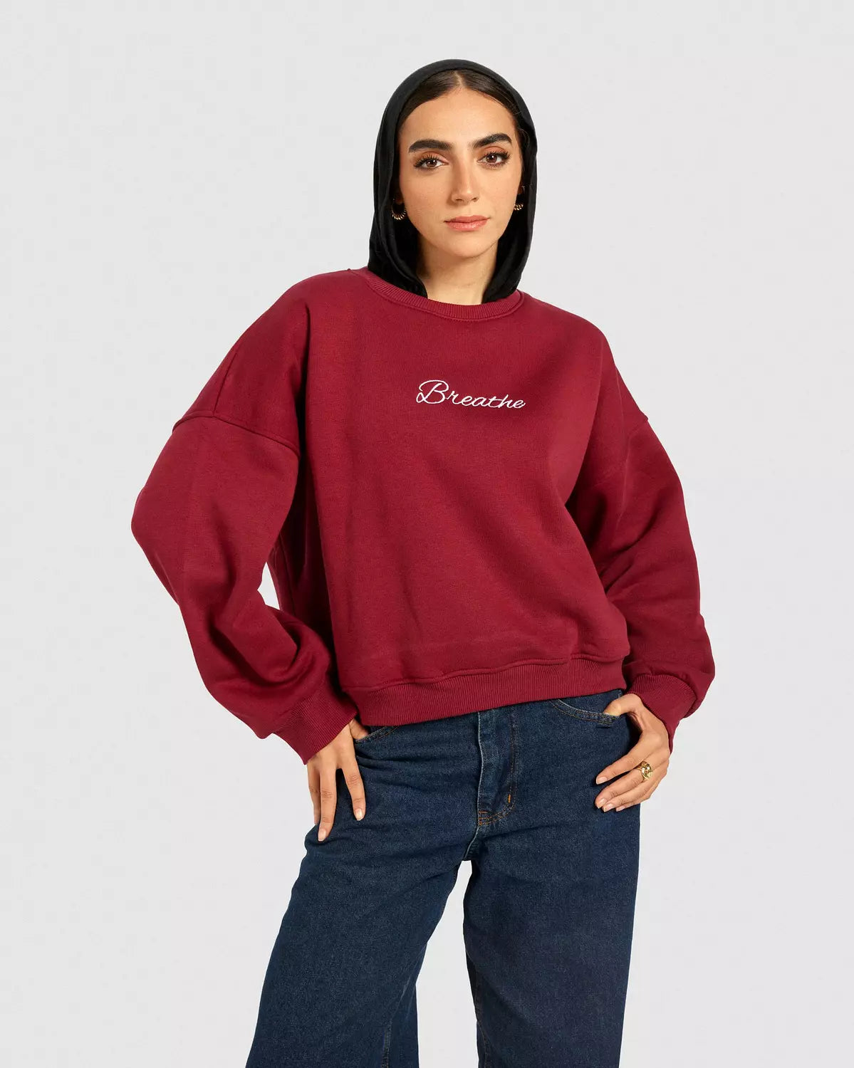 Cut it sweatshirt in Burgundy
