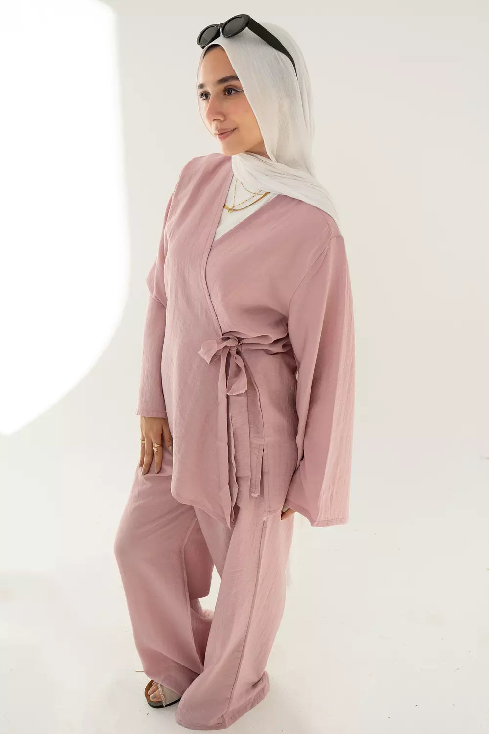Layal Wrap Set In PInk