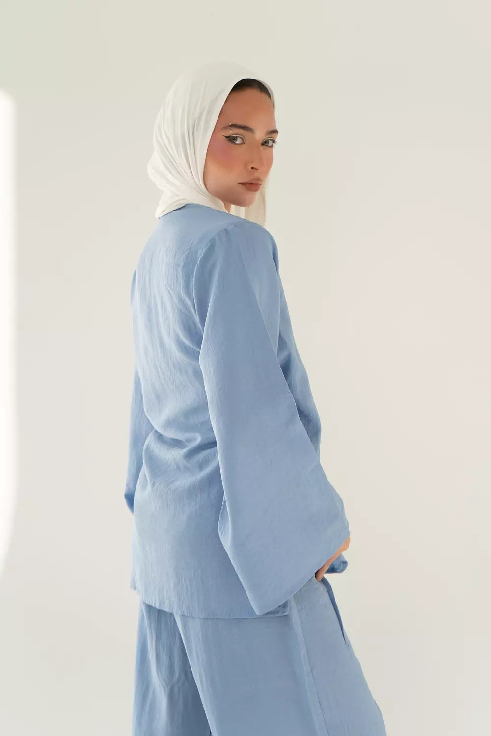 Layal Wrap Set In Baby Blue