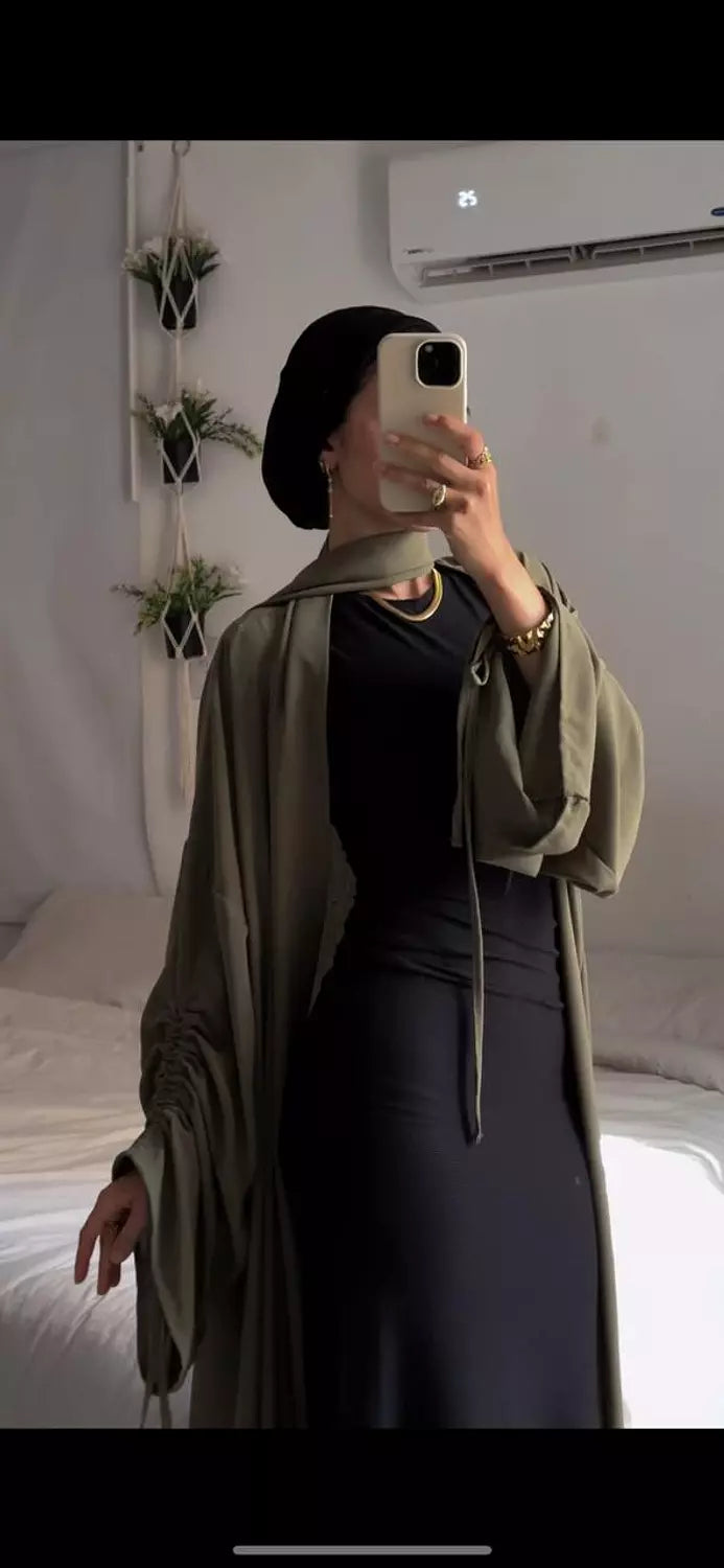 Scarfed Kaftan in olive