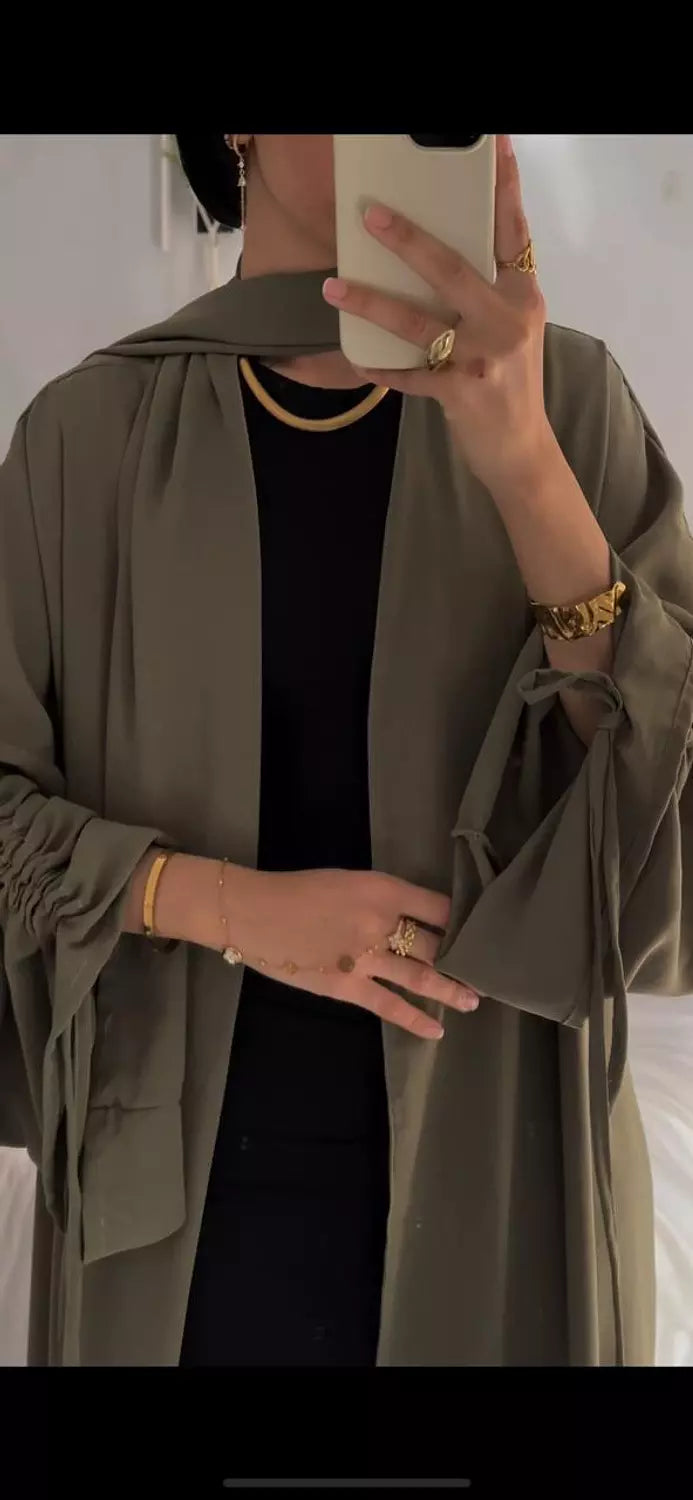 Scarfed Kaftan in olive