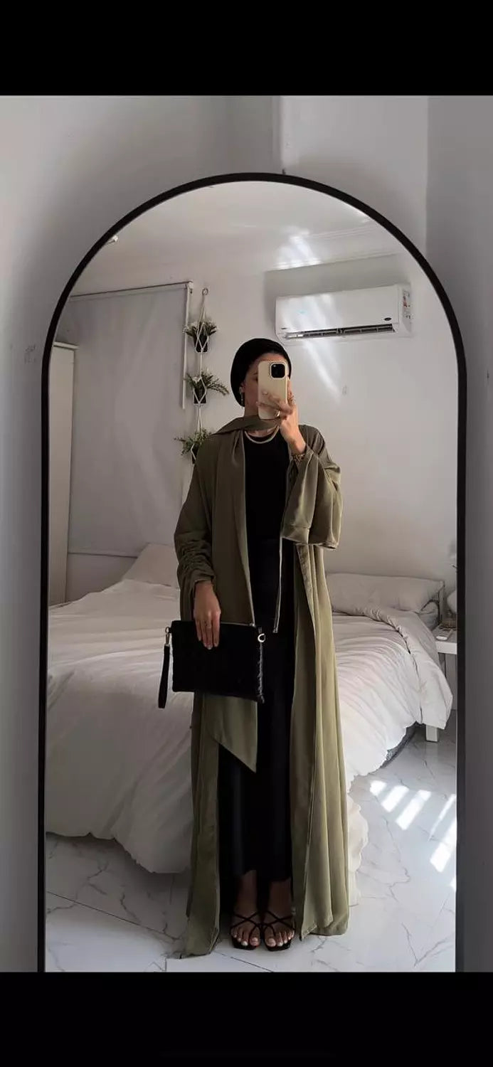 Scarfed Kaftan in olive