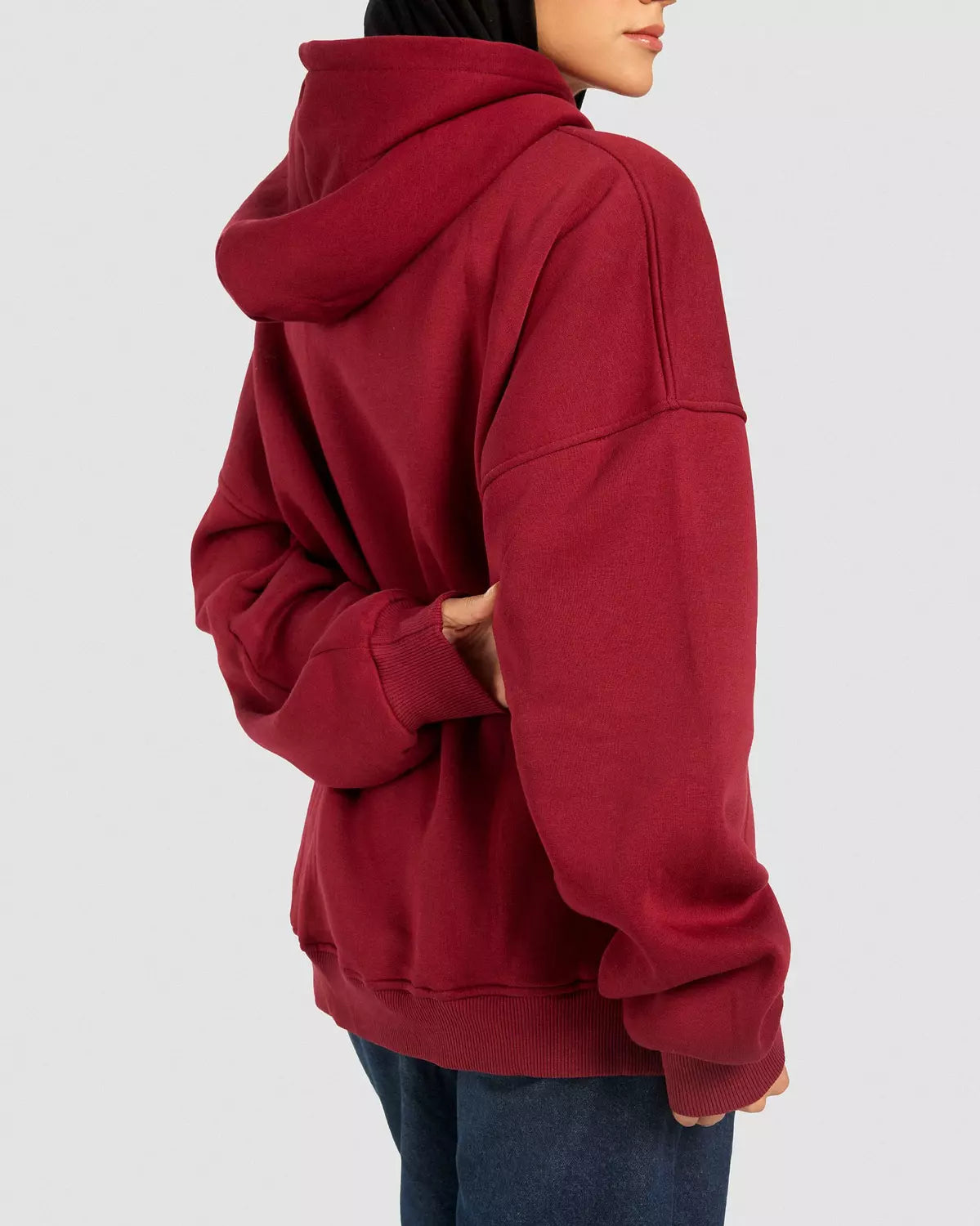 Breathe Oversize Hoodie in Burgundy