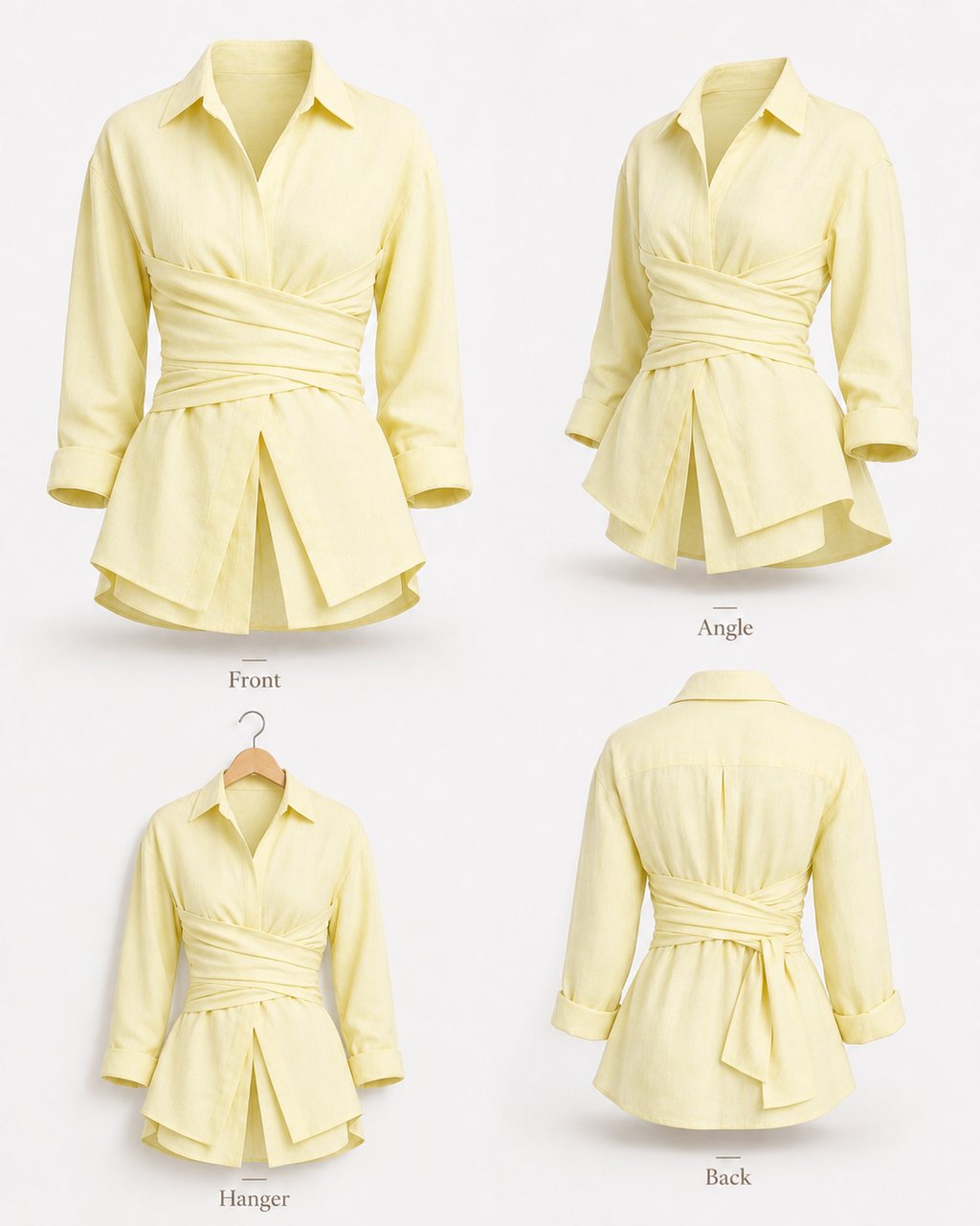 ELARA WRAP BLOUSE ON YELLOW