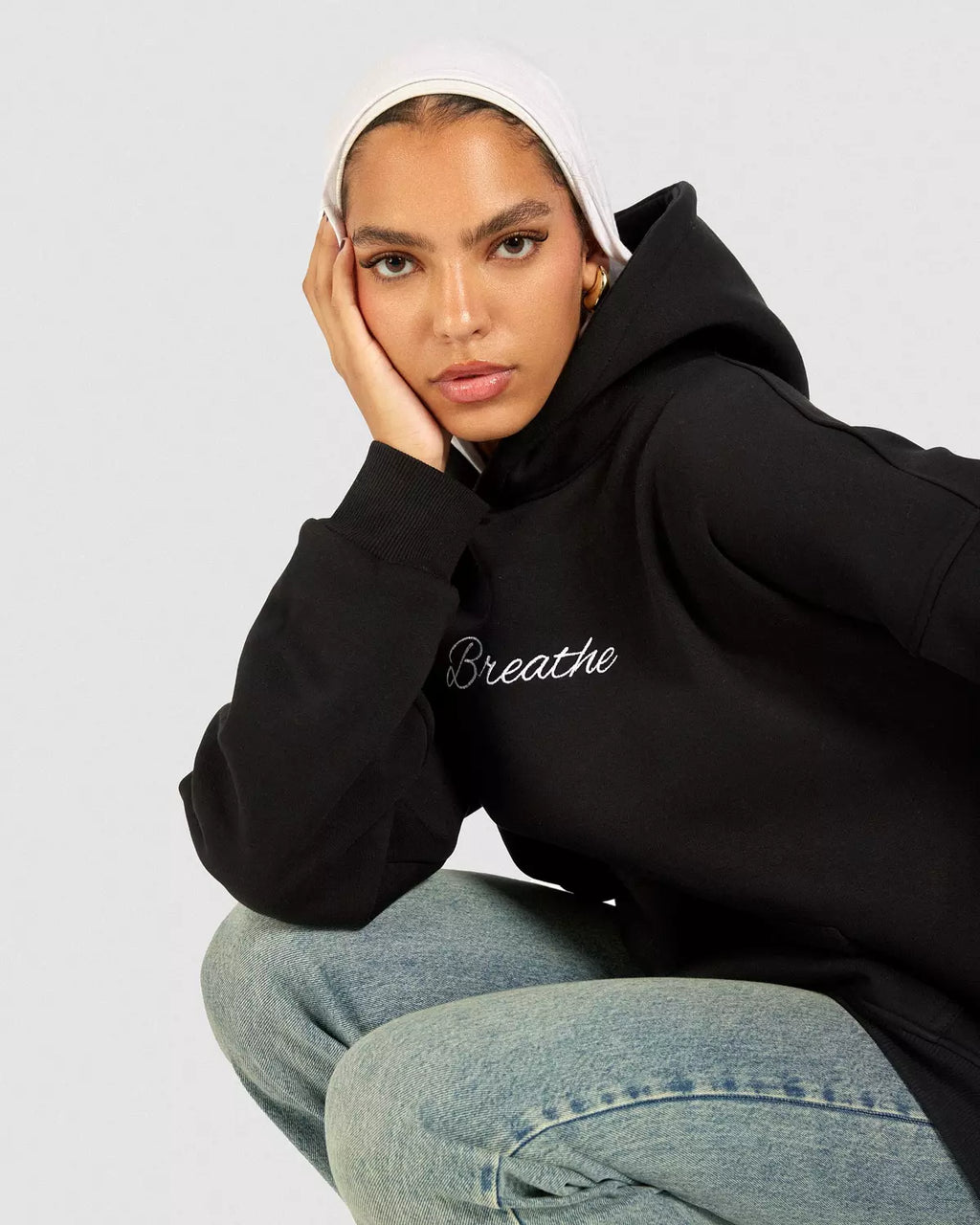 Breathe Oversize Hoodie in Black