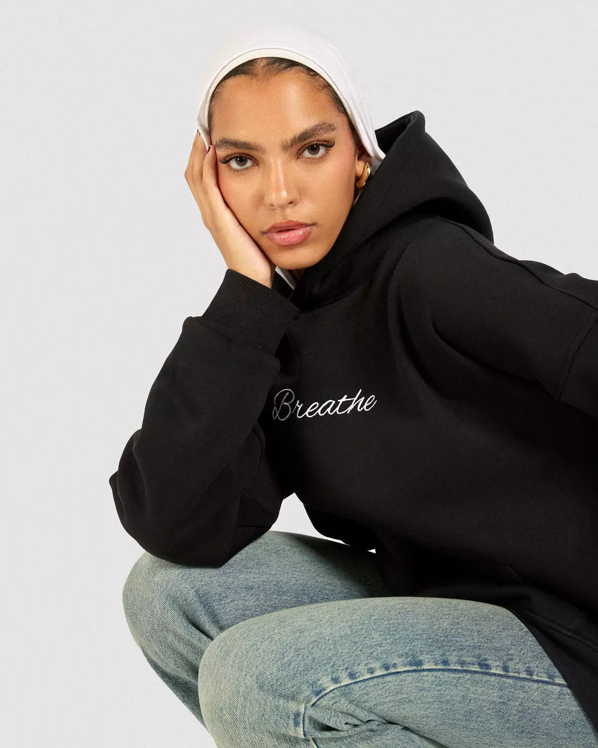 Breathe Oversize Hoodie in Black