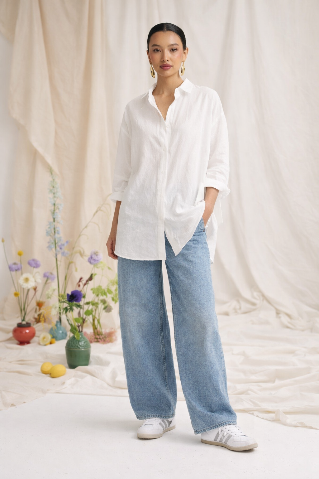 LINEN SHIRT ON WHITE