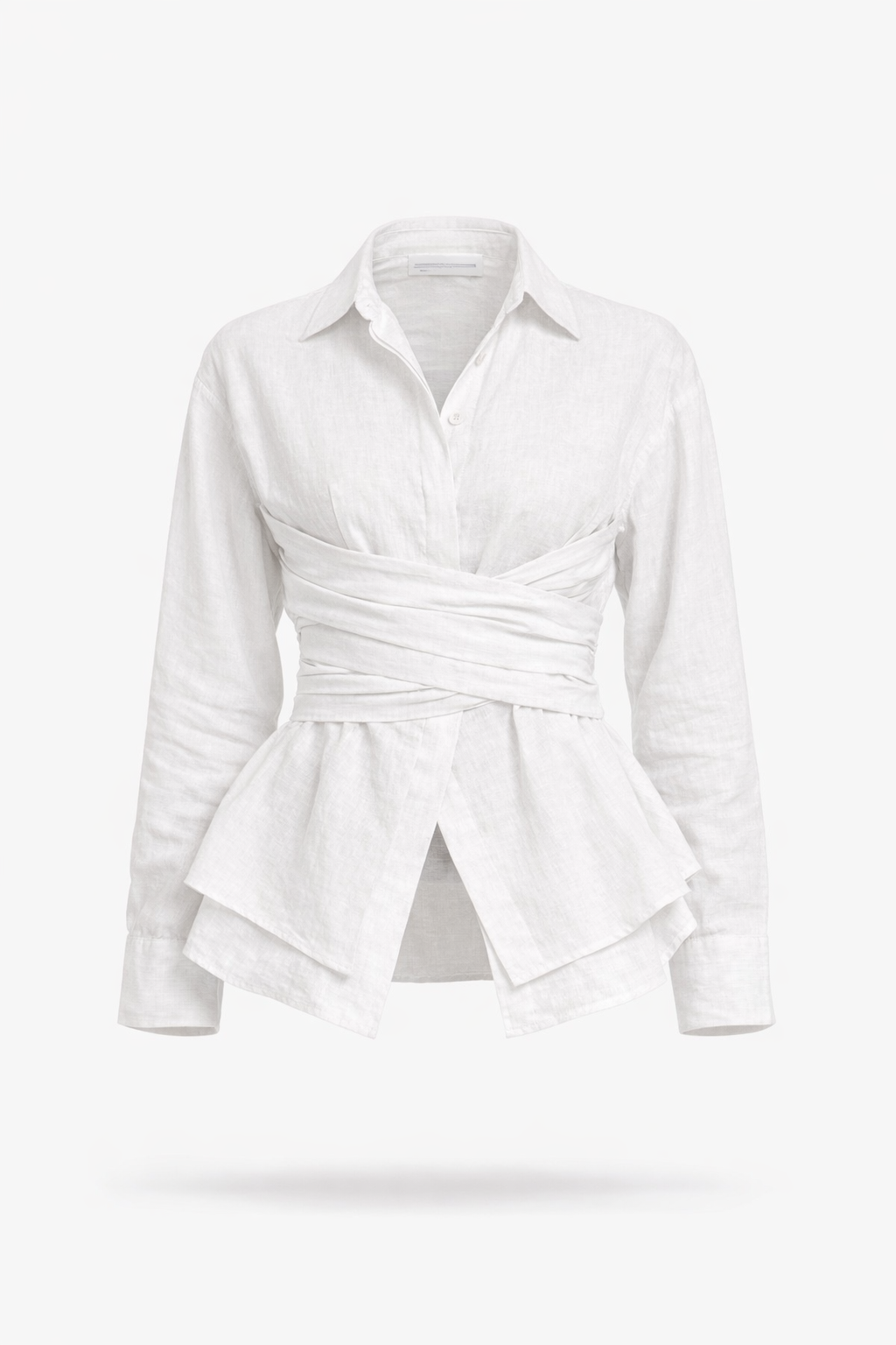 ELARA WRAP BLOUSE ON WHITE