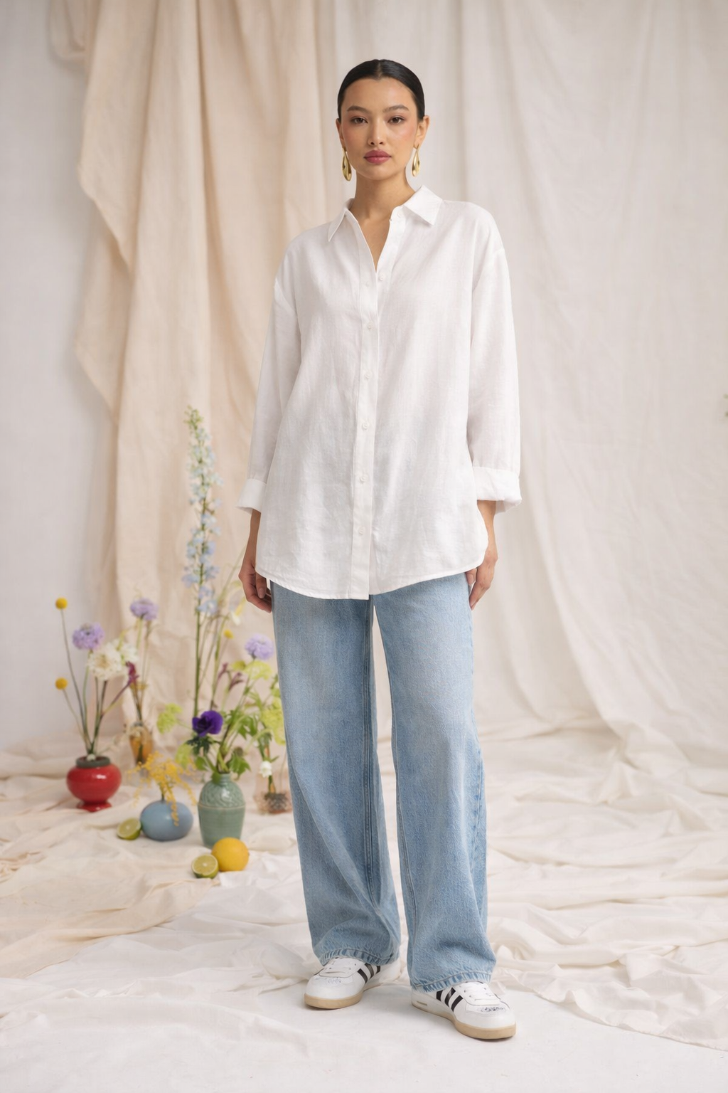 LINEN SHIRT ON WHITE
