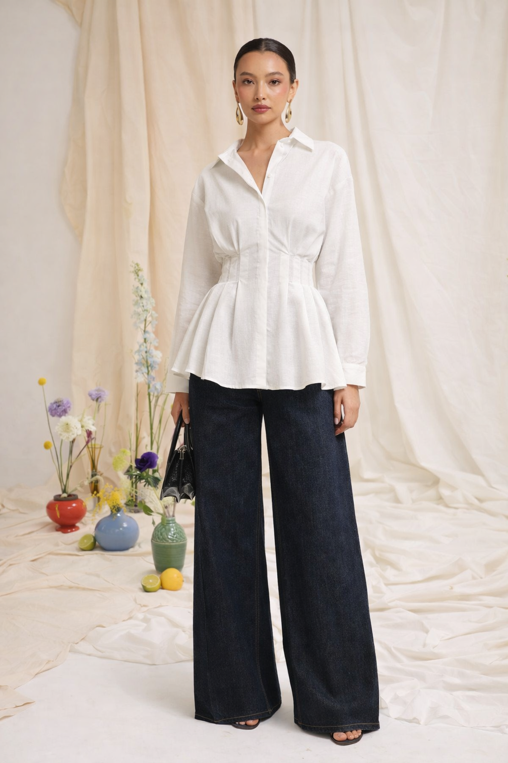 CLARA CORSET  LINEN SHIRET