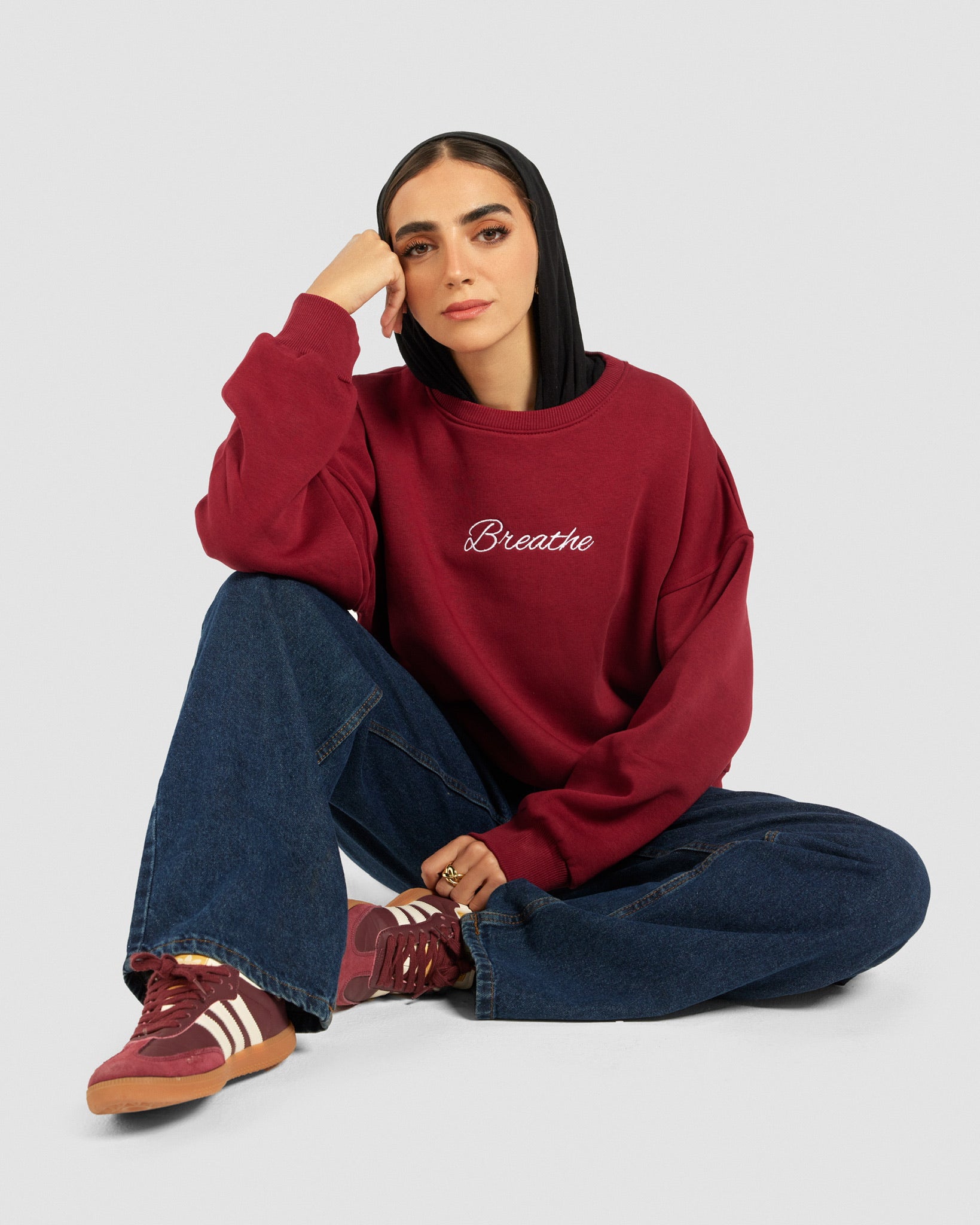 Cut it sweatshirt in Burgundy