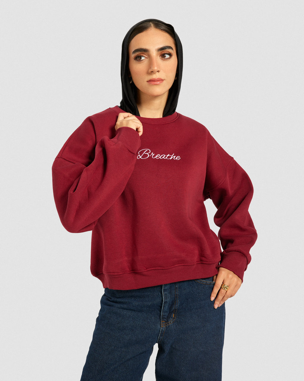 Cut it sweatshirt in Burgundy