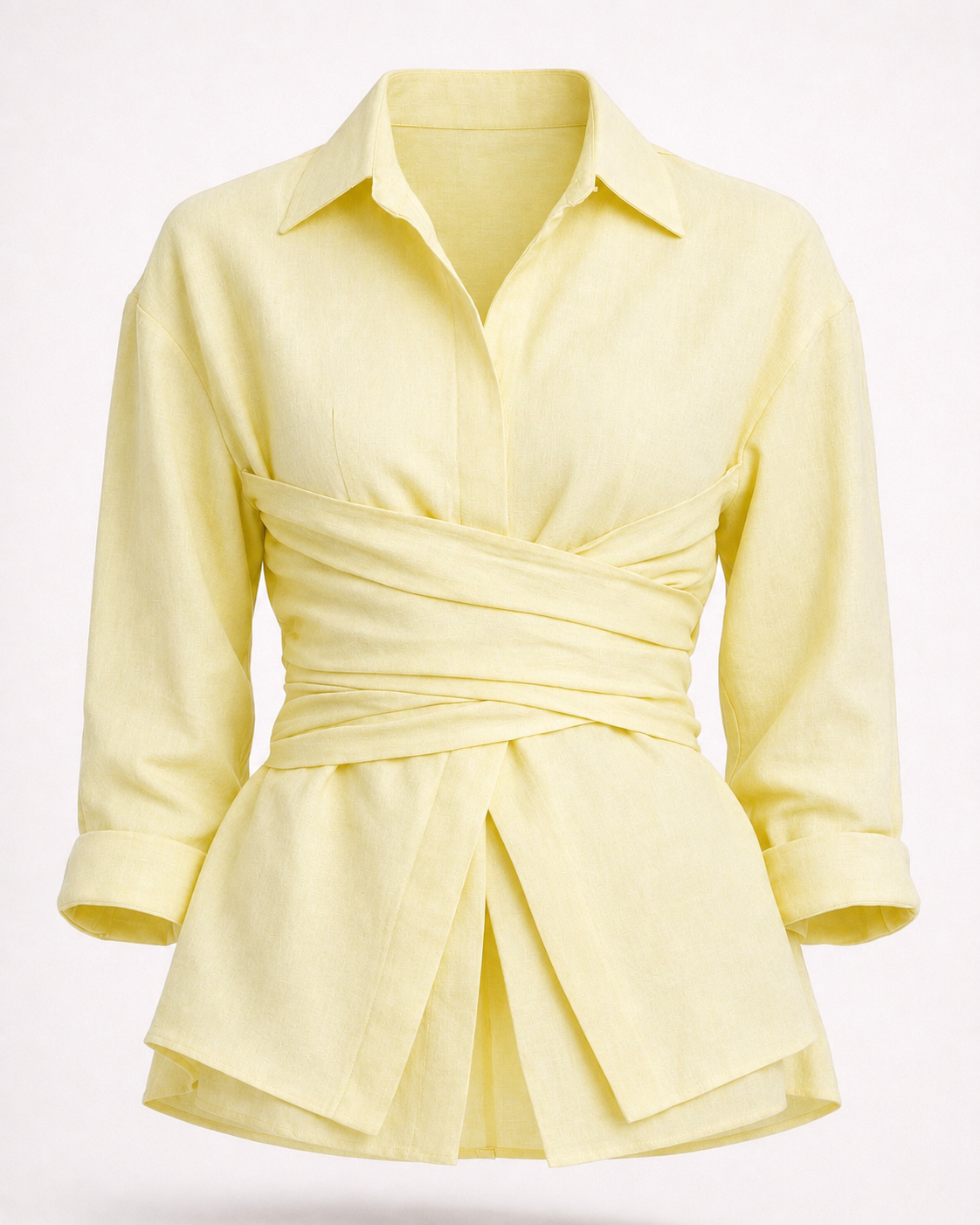 ELARA WRAP BLOUSE ON YELLOW