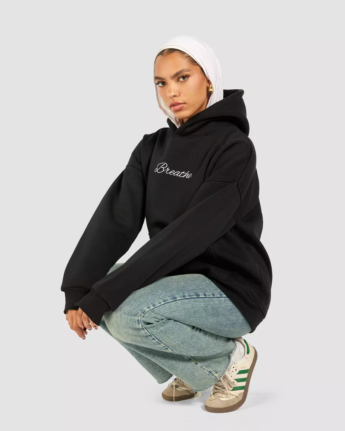 Breathe Oversize Hoodie in Black