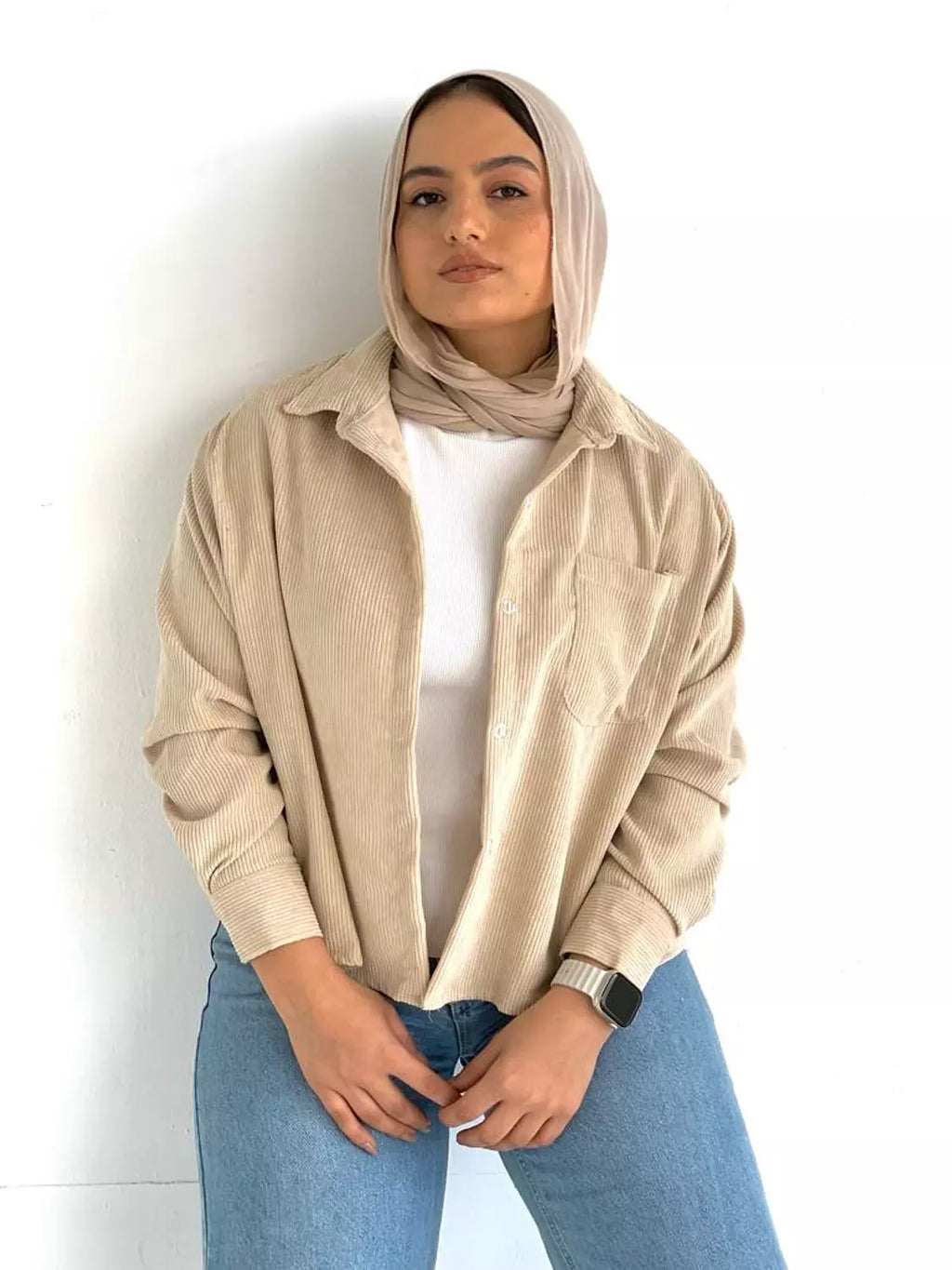 cut it shirt in Beige