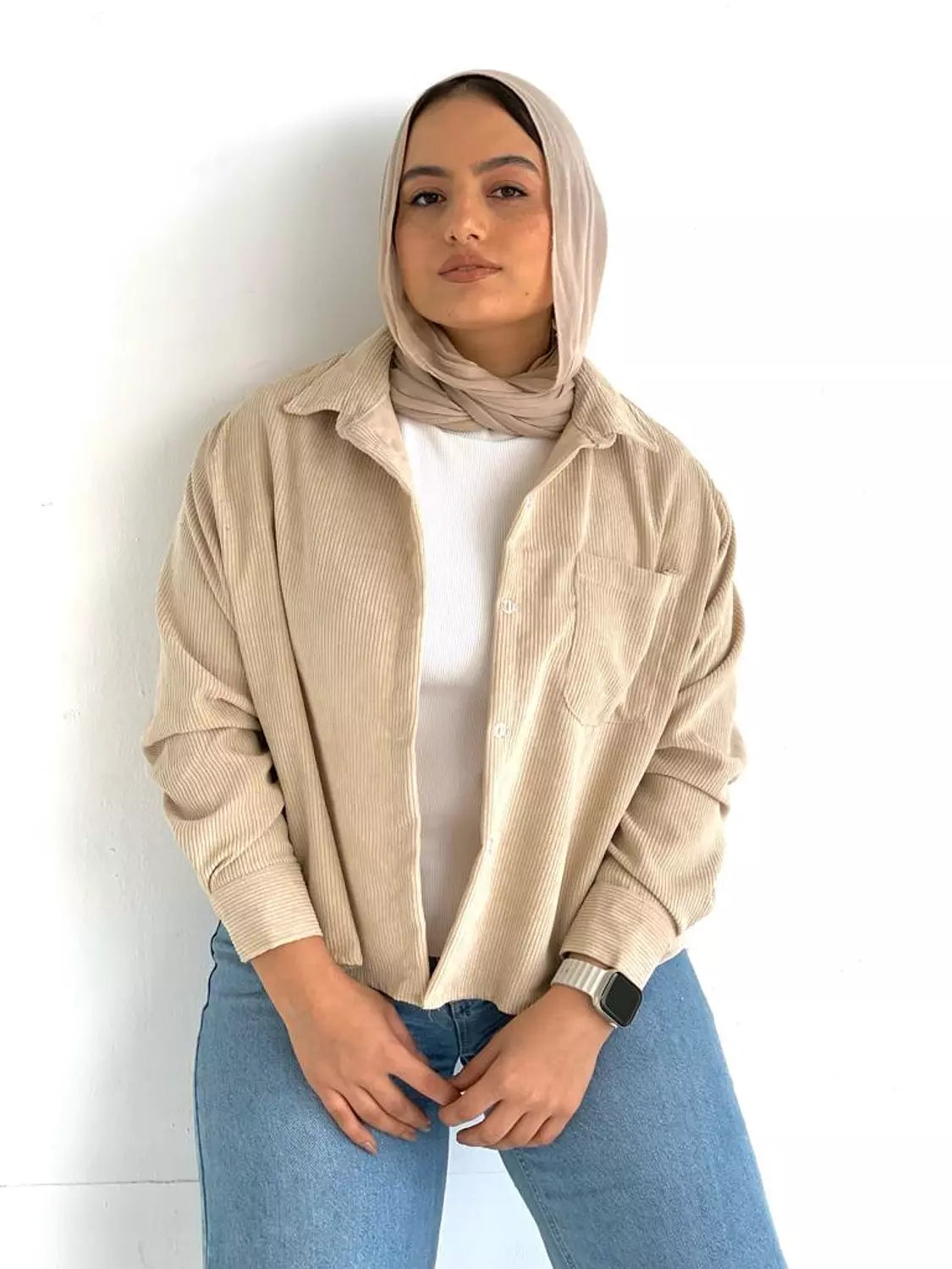 cut it shirt in Beige