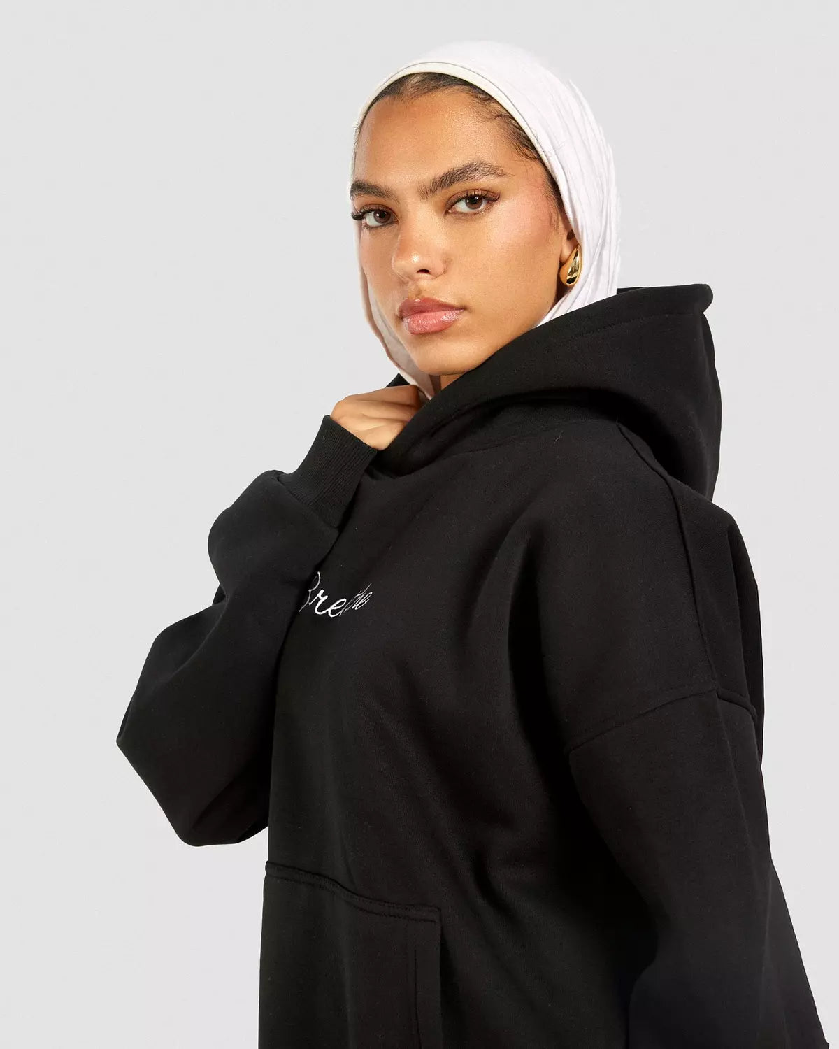 Breathe Oversize Hoodie in Black